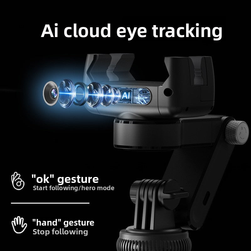 Stabilisateur de téléphone Q19 Cyke avec suivi du visage par IA, nacelle stabilisée portable 360° éclairage